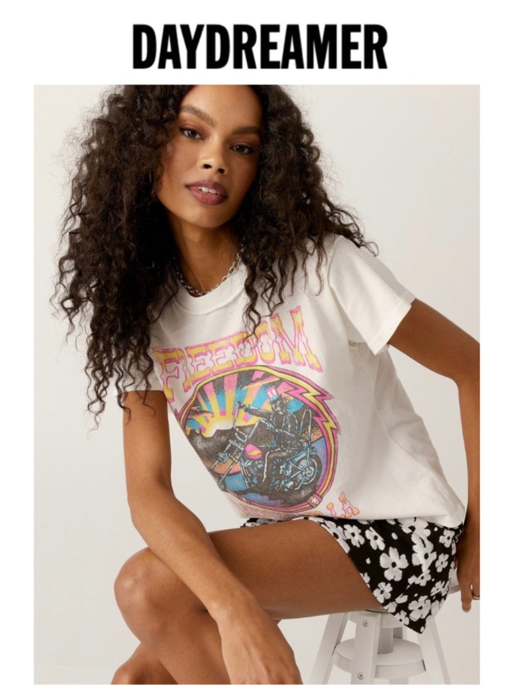 Daydreamer LA Freedom Motorcycle Reverse GF Tee